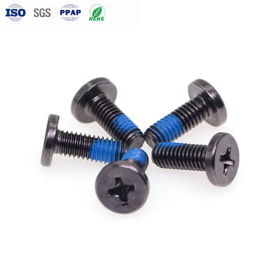 M2 x 6 Black Zinc Flat Head Cross Groove Machine Screw