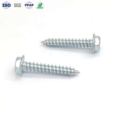 High Strength Flange Head Self Tapping Screw Blue Zinc Electroplated Custom Fasteners For Various Industries