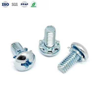 Electronic Screws Combination Screw Carbon Steel Pan Head Screws Electroplated With Blue Zinc And Flower Toothed Gasket