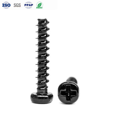 Custom Electronic Screws Carbon Steel Pan Head Phillips Groove Screws Electroplated With Black Zinc