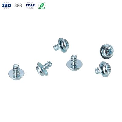 Carbon Steel Blue-Zinc Self Tapping Screws Customization Fastener Phillips Pan Head with Flat Pad