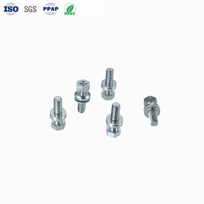 Factory Customized Carbon Steel Phillips Hexagon Slotted Screws With Flat Washers
